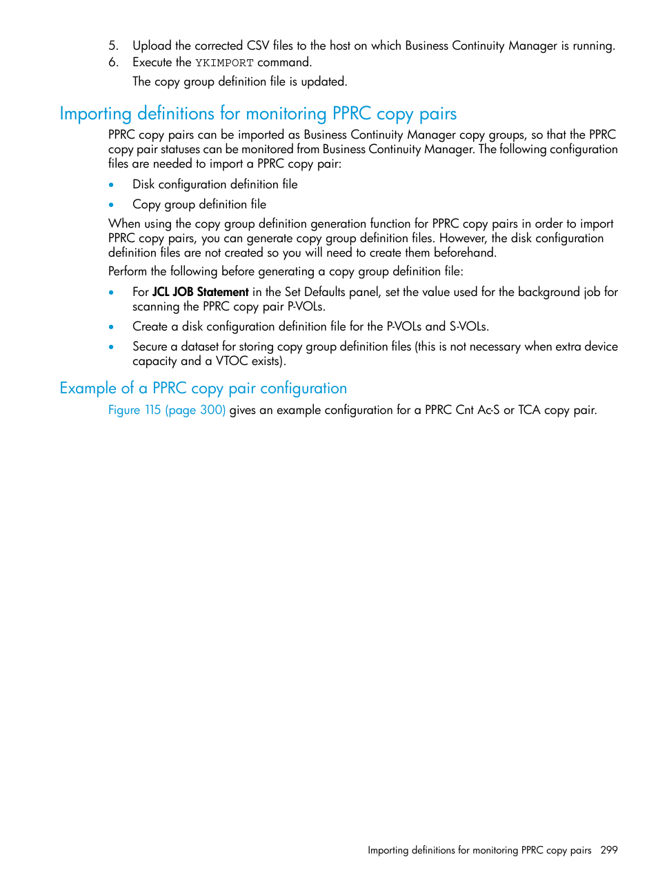 Example of a pprc copy pair configuration | HP XP Racks User Manual | Page 299 / 764