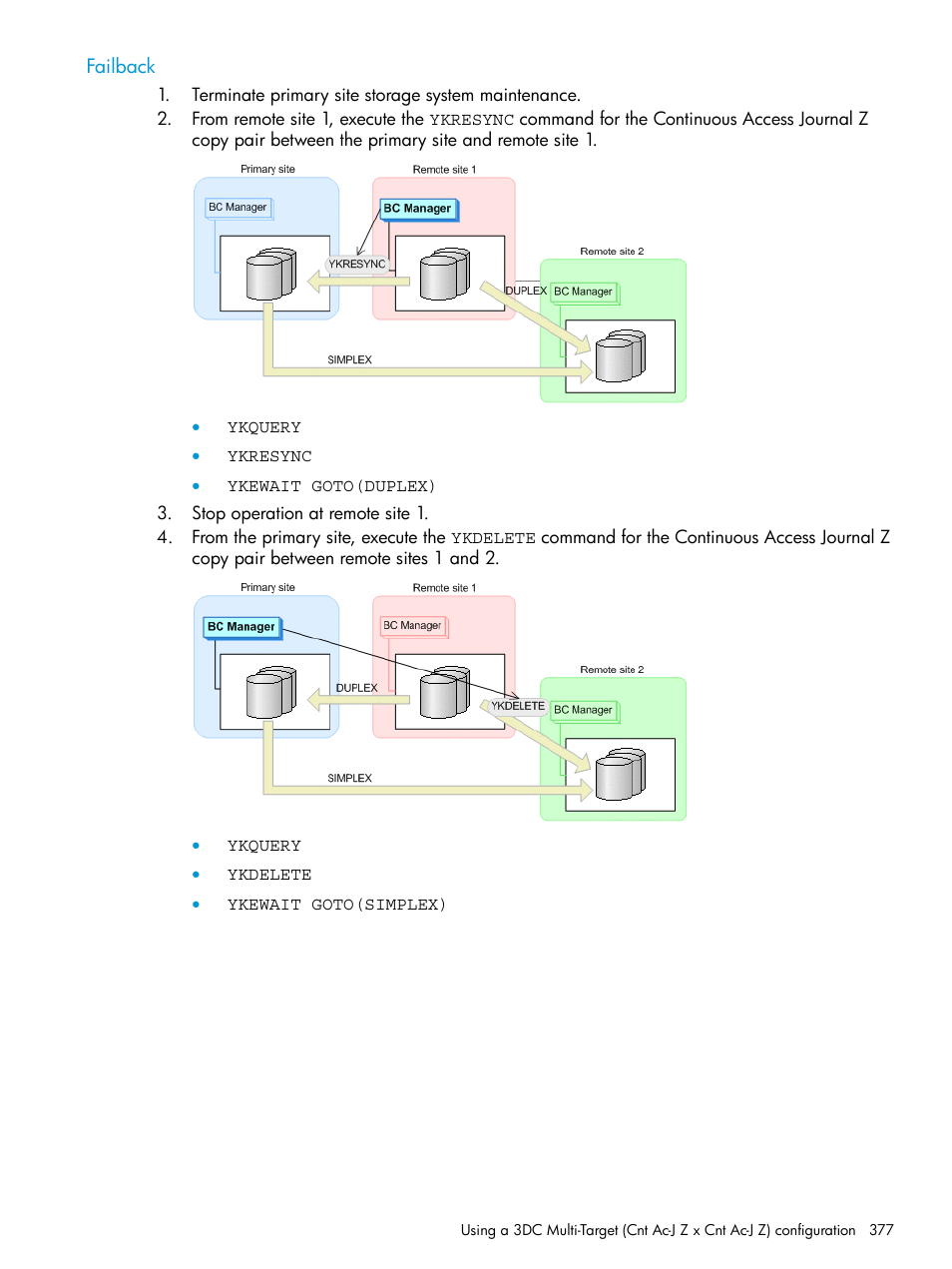 Failback | HP XP Racks User Manual | Page 377 / 764
