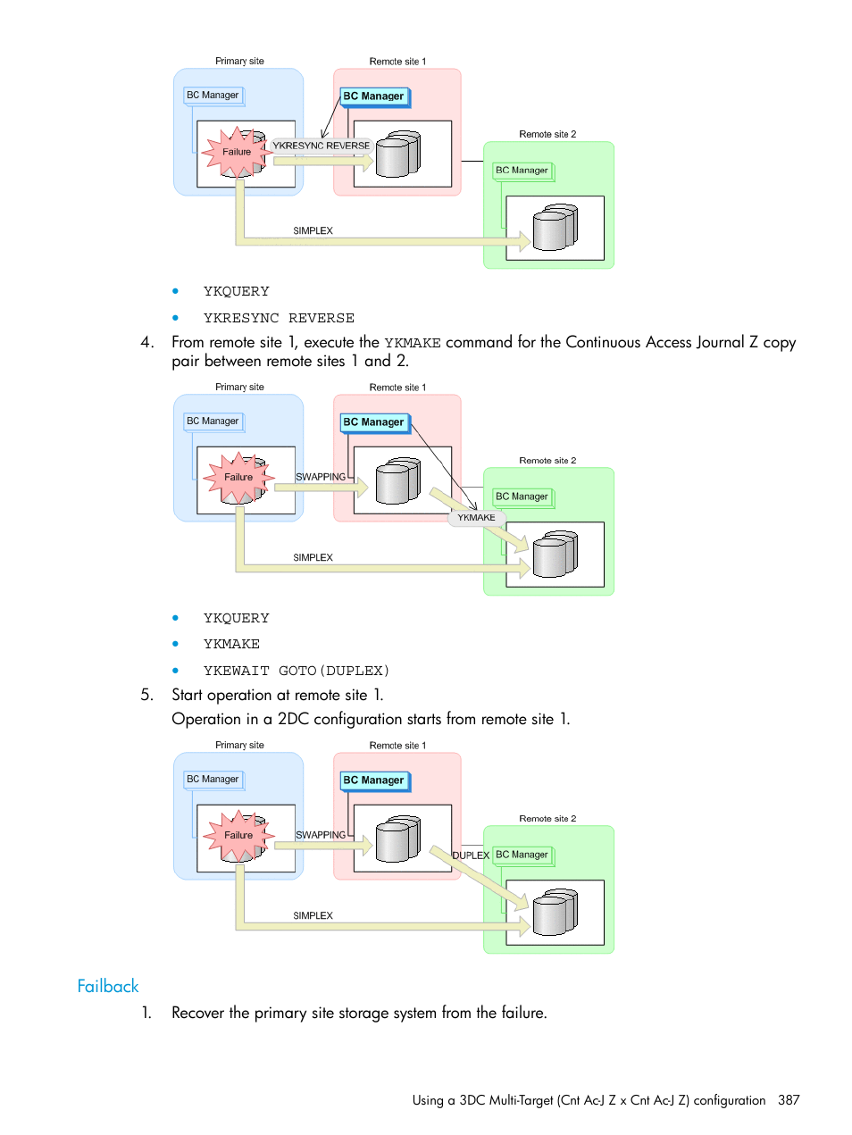 Failback | HP XP Racks User Manual | Page 387 / 764