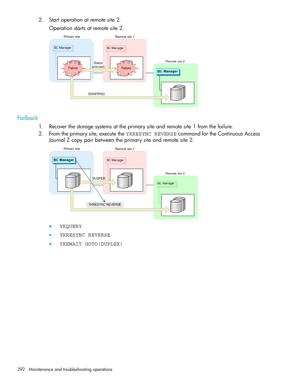 Failback | HP XP Racks User Manual | Page 392 / 764