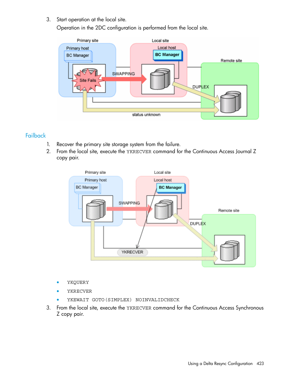 Failback | HP XP Racks User Manual | Page 423 / 764