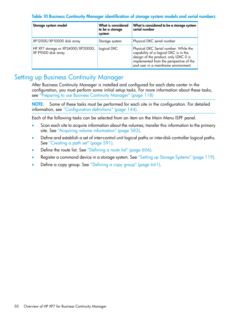 Setting up business continuity manager | HP XP Racks User Manual | Page 50 / 764