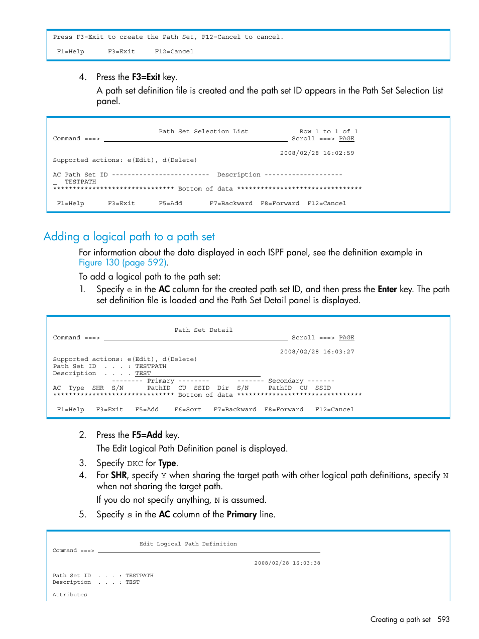 Adding a logical path to a path set | HP XP Racks User Manual | Page 593 / 764