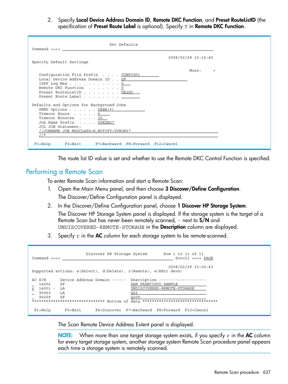 Performing a remote scan | HP XP Racks User Manual | Page 637 / 764