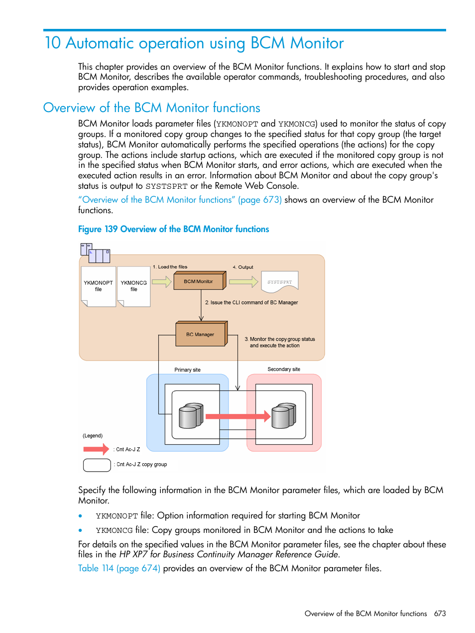 10 automatic operation using bcm monitor, Overview of the bcm monitor functions | HP XP Racks User Manual | Page 673 / 764