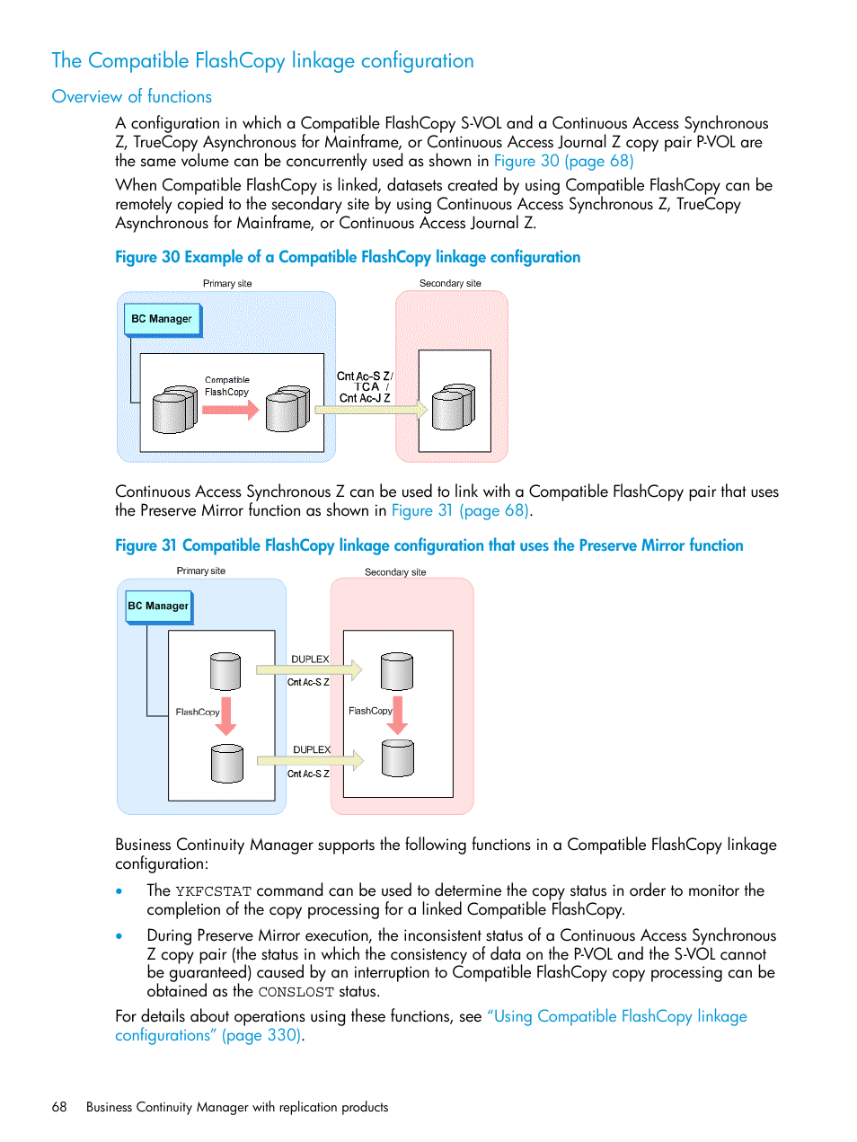 The compatible flashcopy linkage configuration, Overview of functions | HP XP Racks User Manual | Page 68 / 764