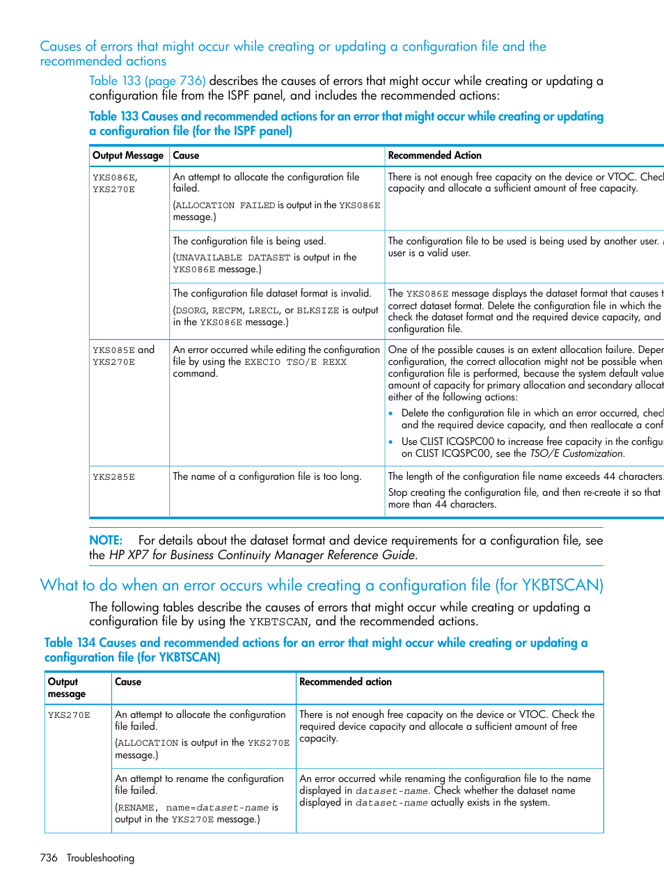 Causes of errors that might occur while | HP XP Racks User Manual | Page 736 / 764