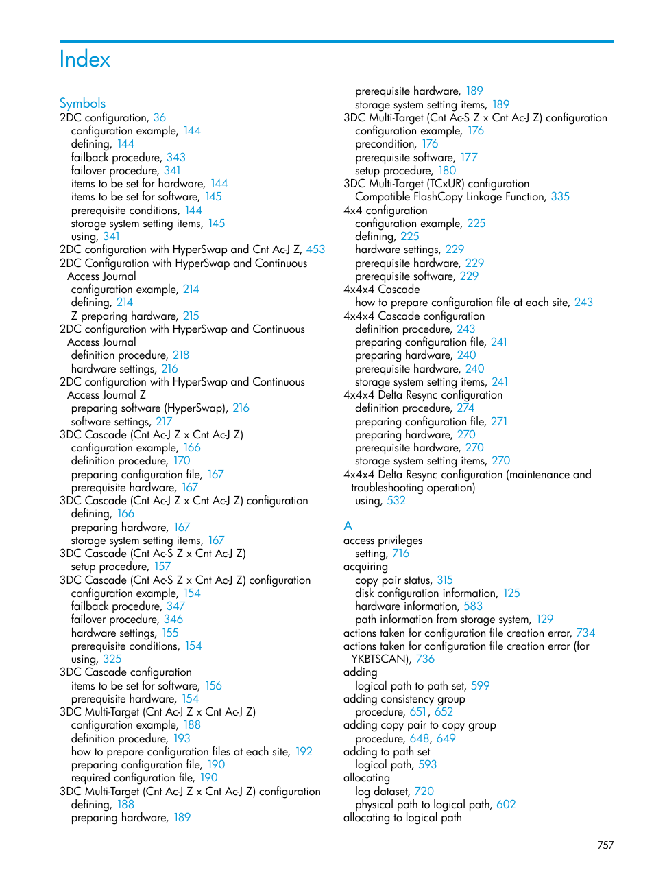 Index | HP XP Racks User Manual | Page 757 / 764