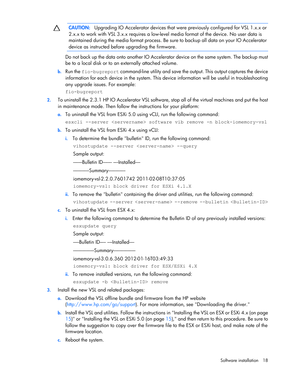 HP IO Accelerator for BladeSystem c-Class User Manual | Page 18 / 57