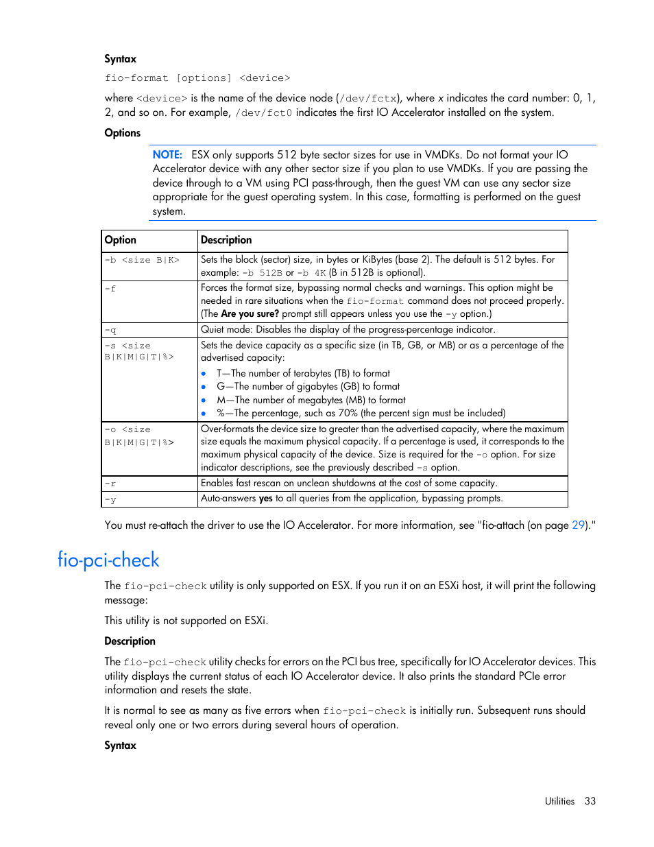 Fio-pci-check | HP IO Accelerator for BladeSystem c-Class User Manual | Page 33 / 57