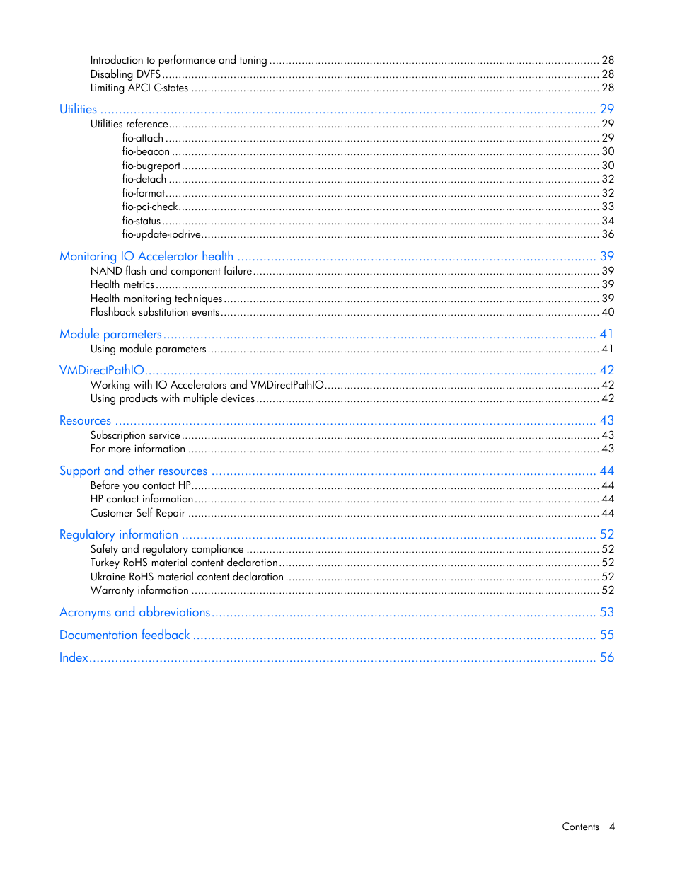 HP IO Accelerator for BladeSystem c-Class User Manual | Page 4 / 57