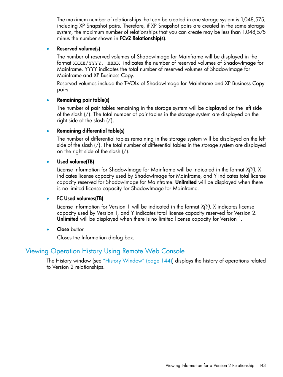 Viewing operation history using remote web console, Viewing operation history using remote web | HP StorageWorks XP Remote Web Console Software User Manual | Page 143 / 161