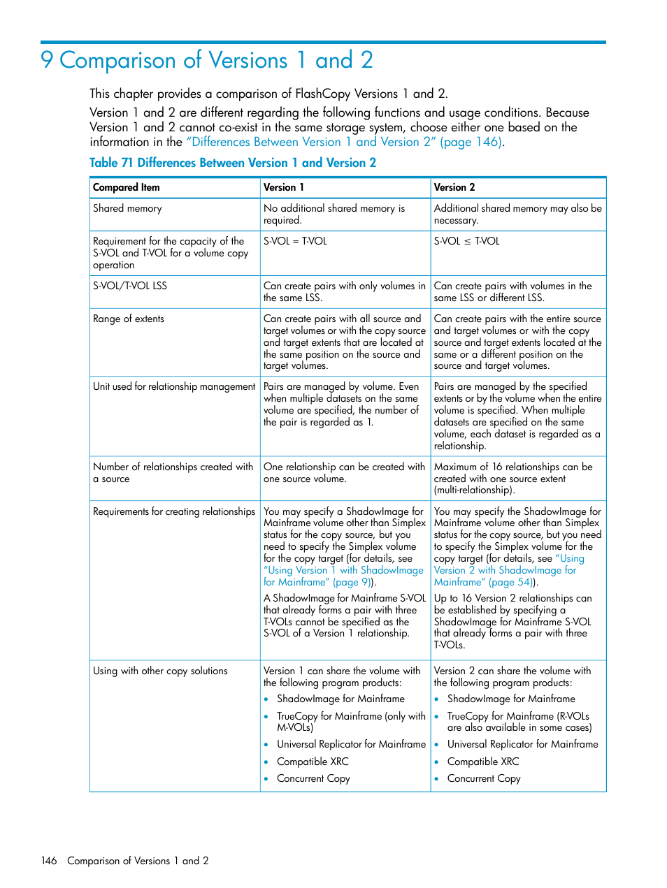 9 comparison of versions 1 and 2 | HP StorageWorks XP Remote Web Console Software User Manual | Page 146 / 161