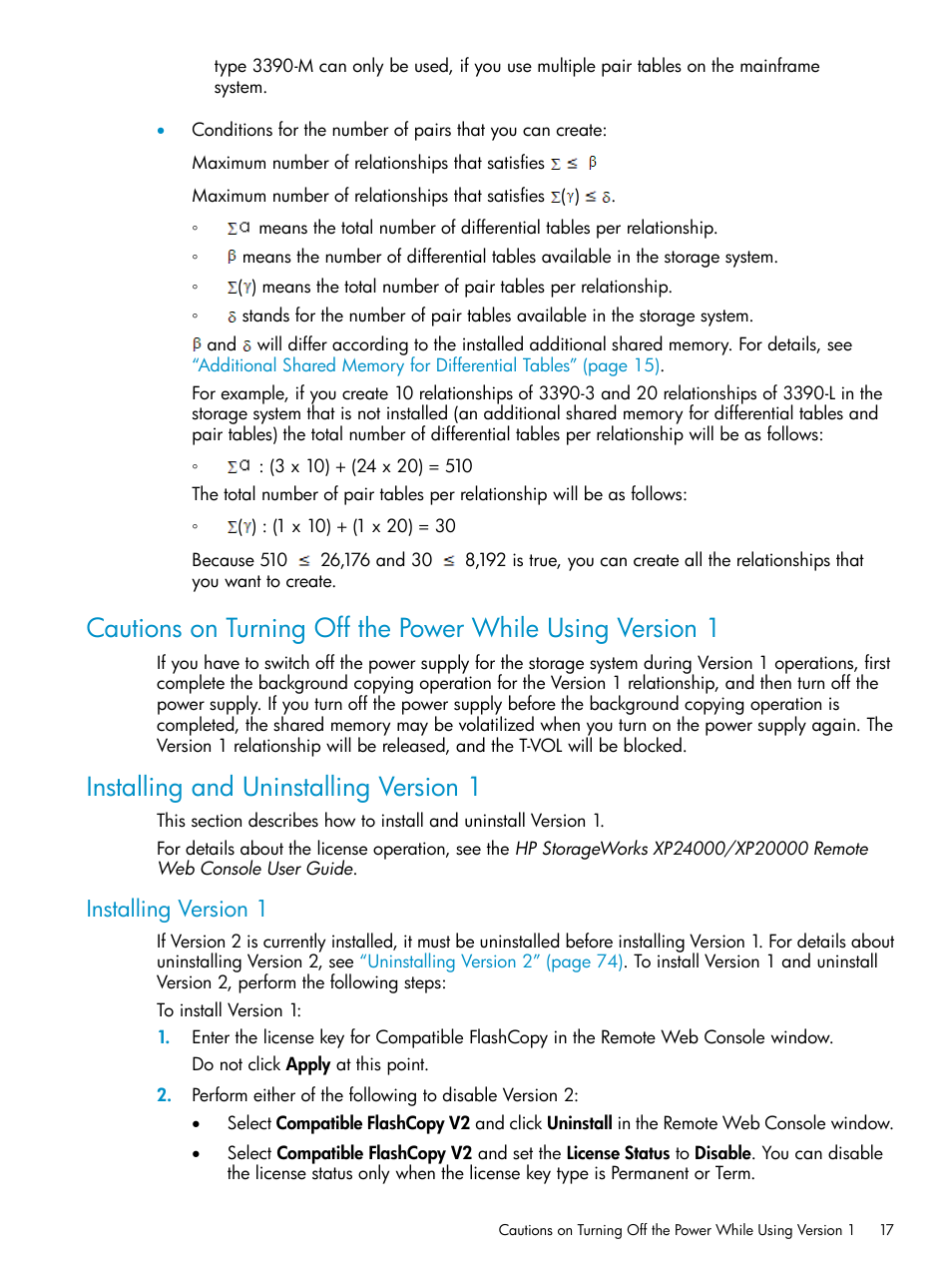 Installing and uninstalling version 1, Installing version 1 | HP StorageWorks XP Remote Web Console Software User Manual | Page 17 / 161