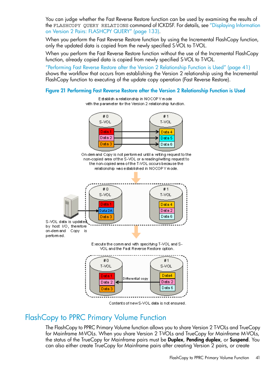 Flashcopy to pprc primary volume function | HP StorageWorks XP Remote Web Console Software User Manual | Page 41 / 161