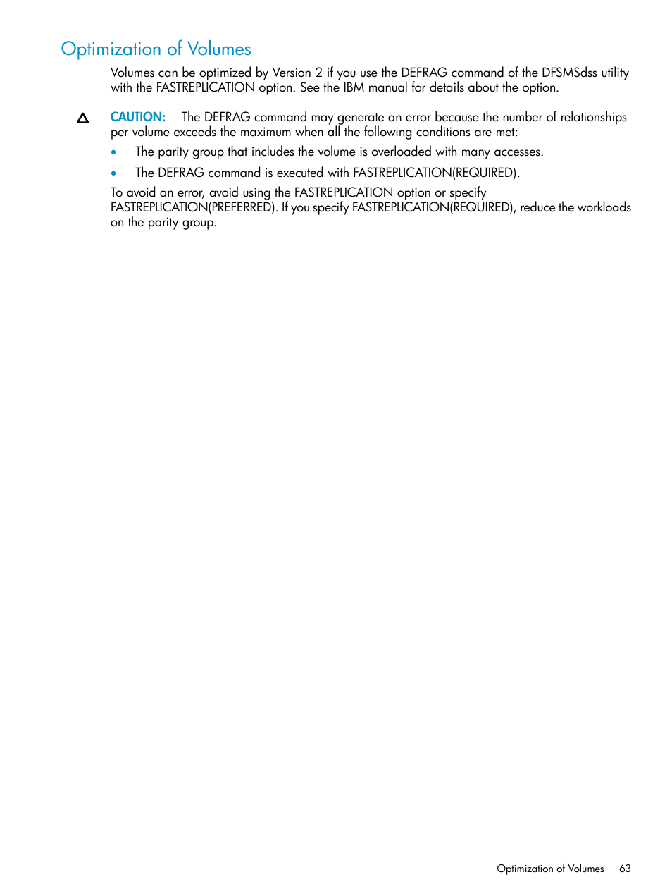 Optimization of volumes | HP StorageWorks XP Remote Web Console Software User Manual | Page 63 / 161