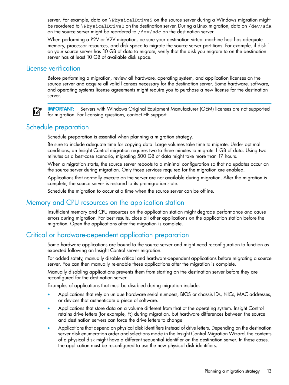 License verification, Schedule preparation | HP Insight Control User Manual | Page 13 / 173