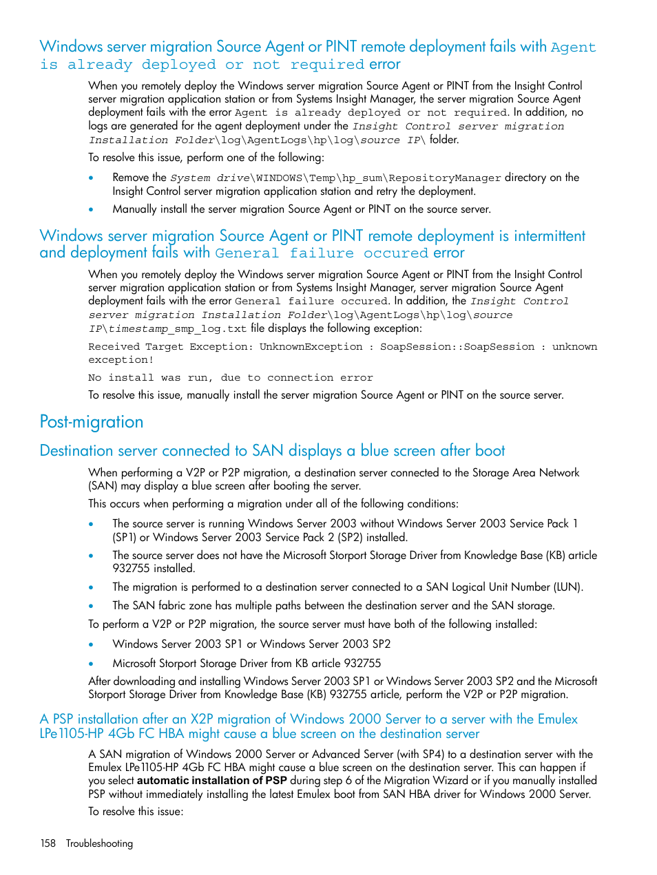Post-migration | HP Insight Control User Manual | Page 158 / 173