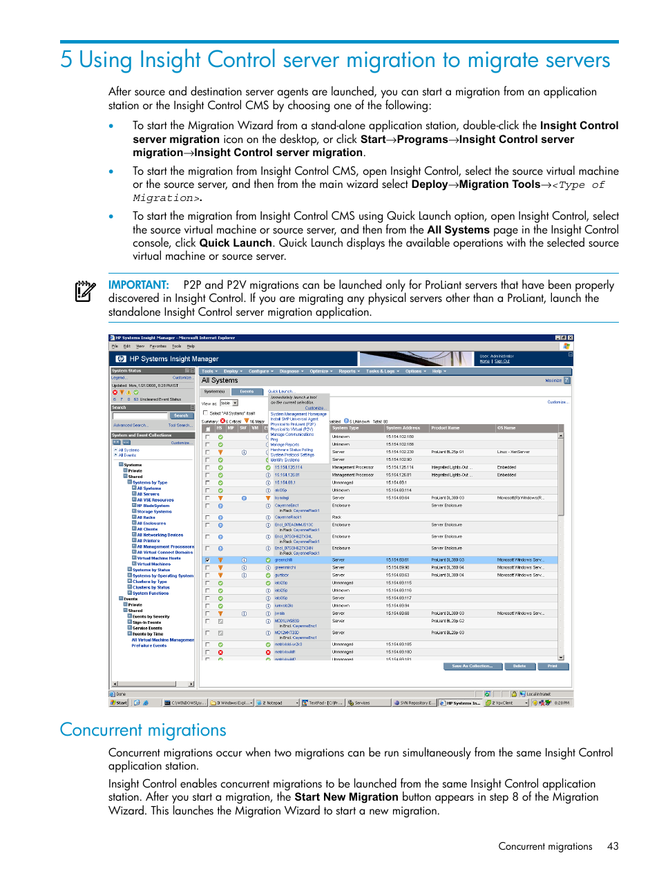 Concurrent migrations | HP Insight Control User Manual | Page 43 / 173