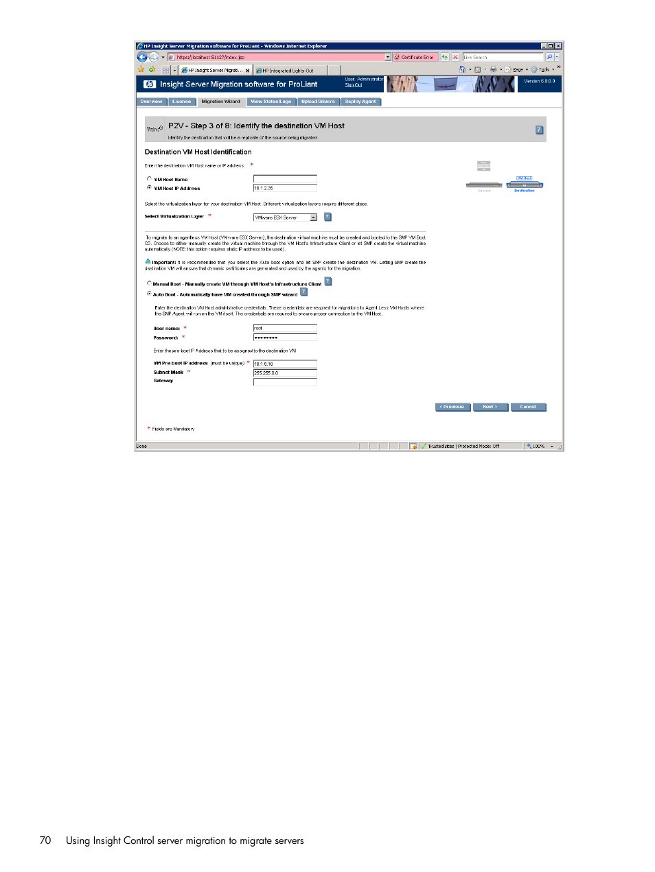 HP Insight Control User Manual | Page 70 / 173