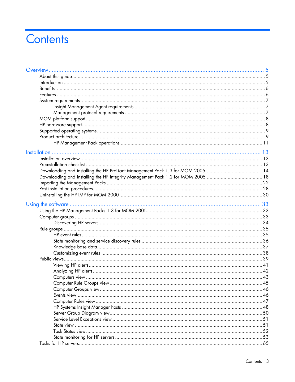 HP Microsoft Operations Manager Software User Manual | Page 3 / 116