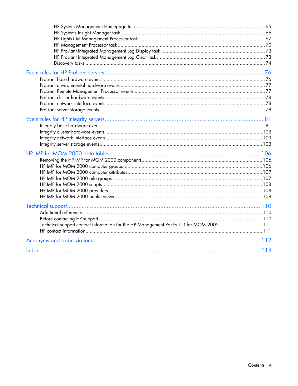 HP Microsoft Operations Manager Software User Manual | Page 4 / 116