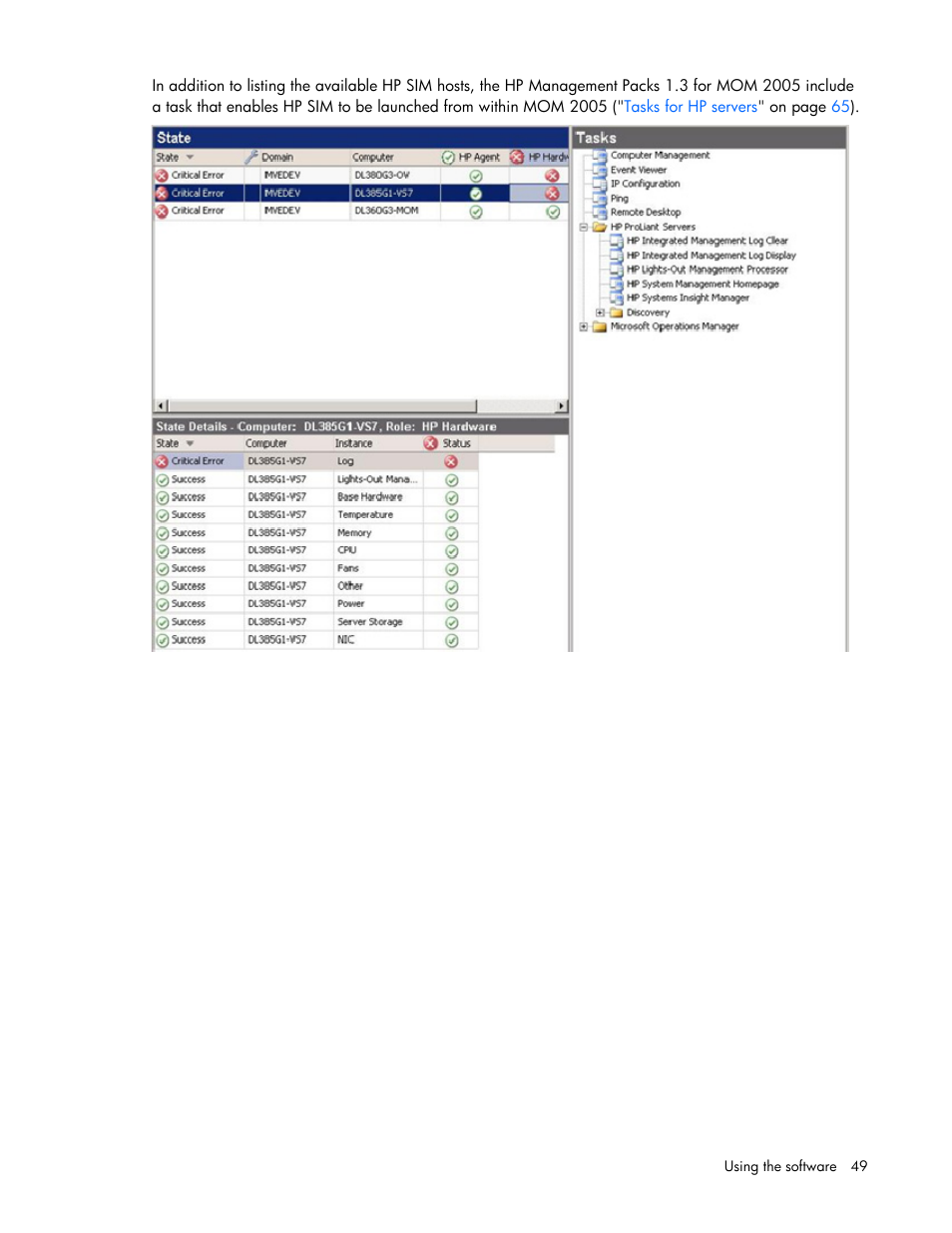 HP Microsoft Operations Manager Software User Manual | Page 49 / 116