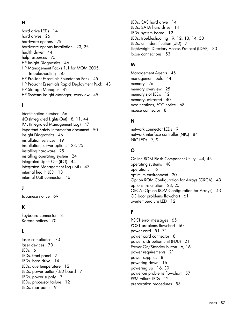 HP ProLiant ML310 G4 Server User Manual | Page 87 / 88