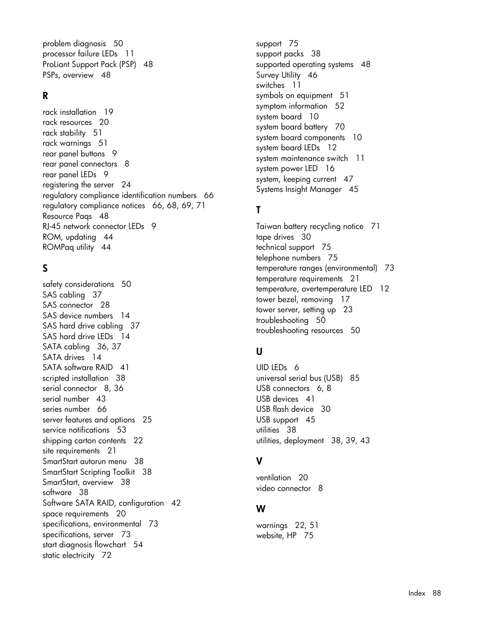 HP ProLiant ML310 G4 Server User Manual | Page 88 / 88