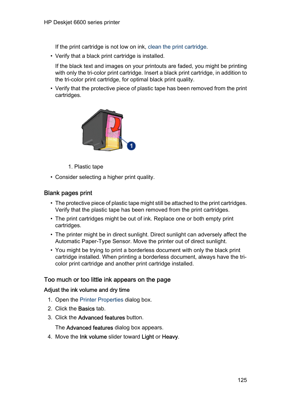 Adjust the ink volume and dry time | HP Deskjet 6620 Color Inkjet Printer User Manual | Page 125 / 169