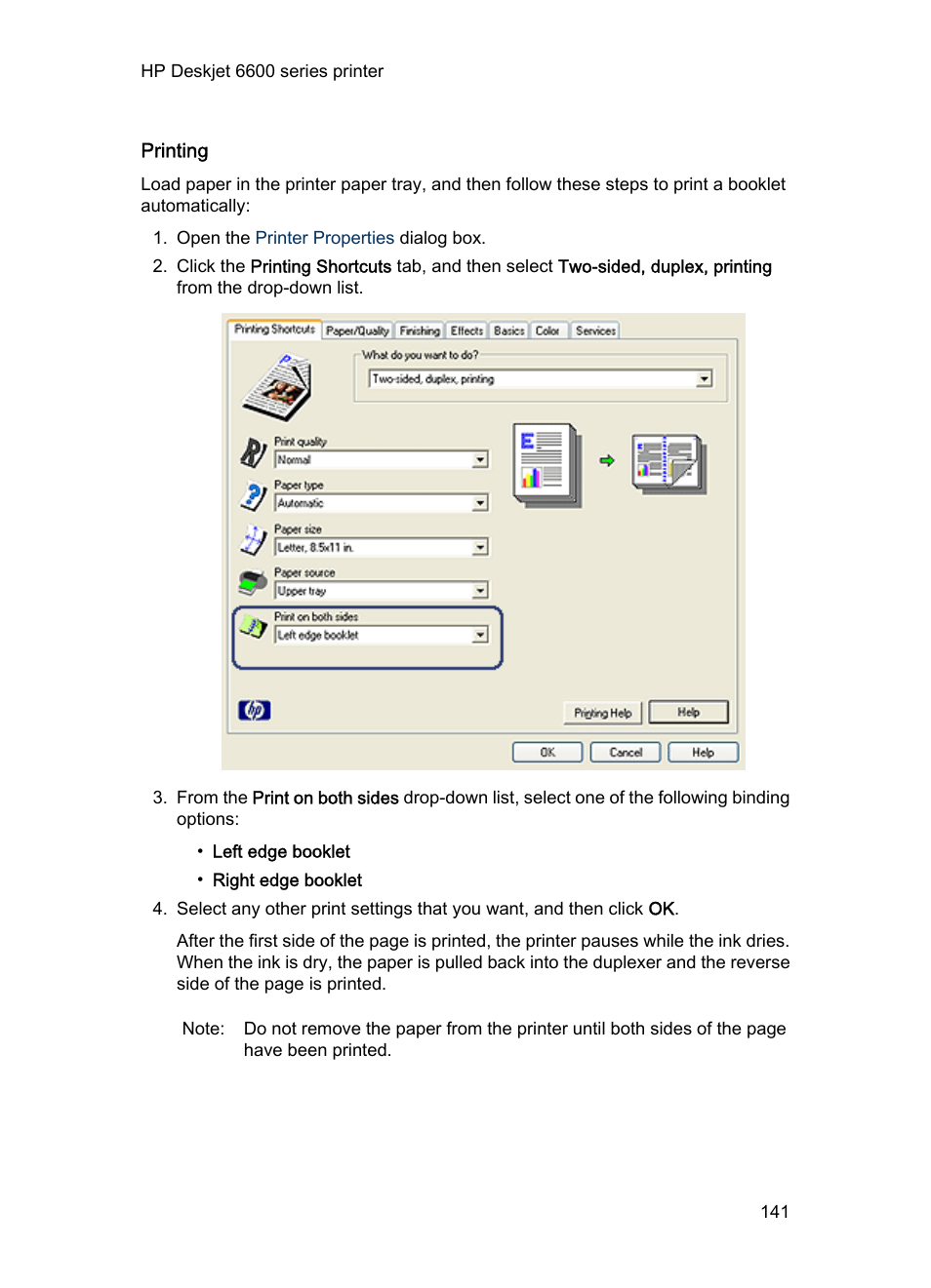 Printing | HP Deskjet 6620 Color Inkjet Printer User Manual | Page 141 / 169