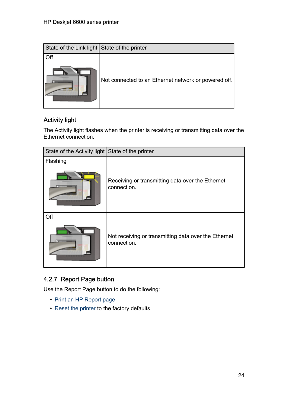 Activity light | HP Deskjet 6620 Color Inkjet Printer User Manual | Page 24 / 169