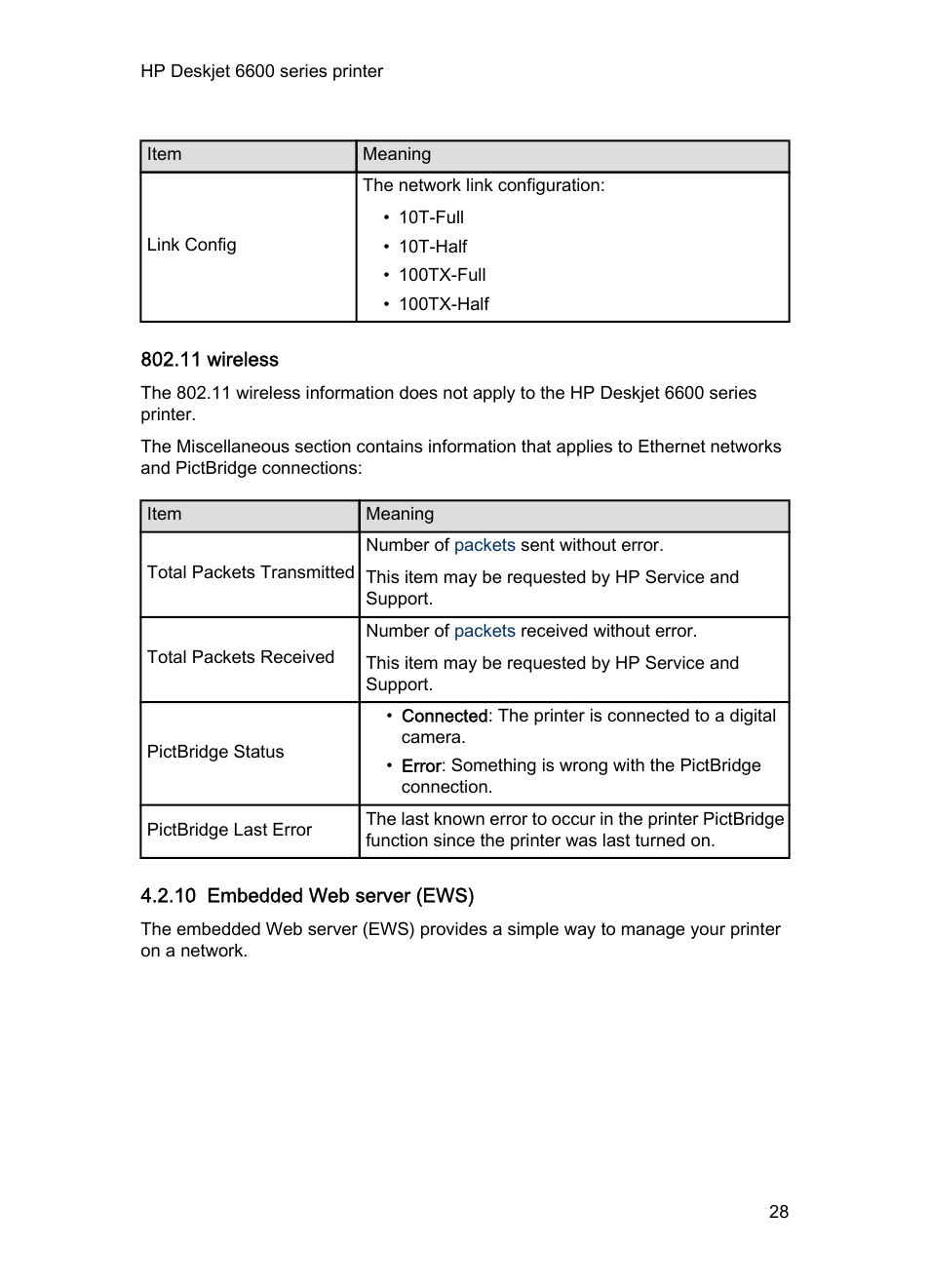 11 wireless, 10 embedded web server (ews), Embedded web server (ews) | Embedded web server | HP Deskjet 6620 Color Inkjet Printer User Manual | Page 28 / 169