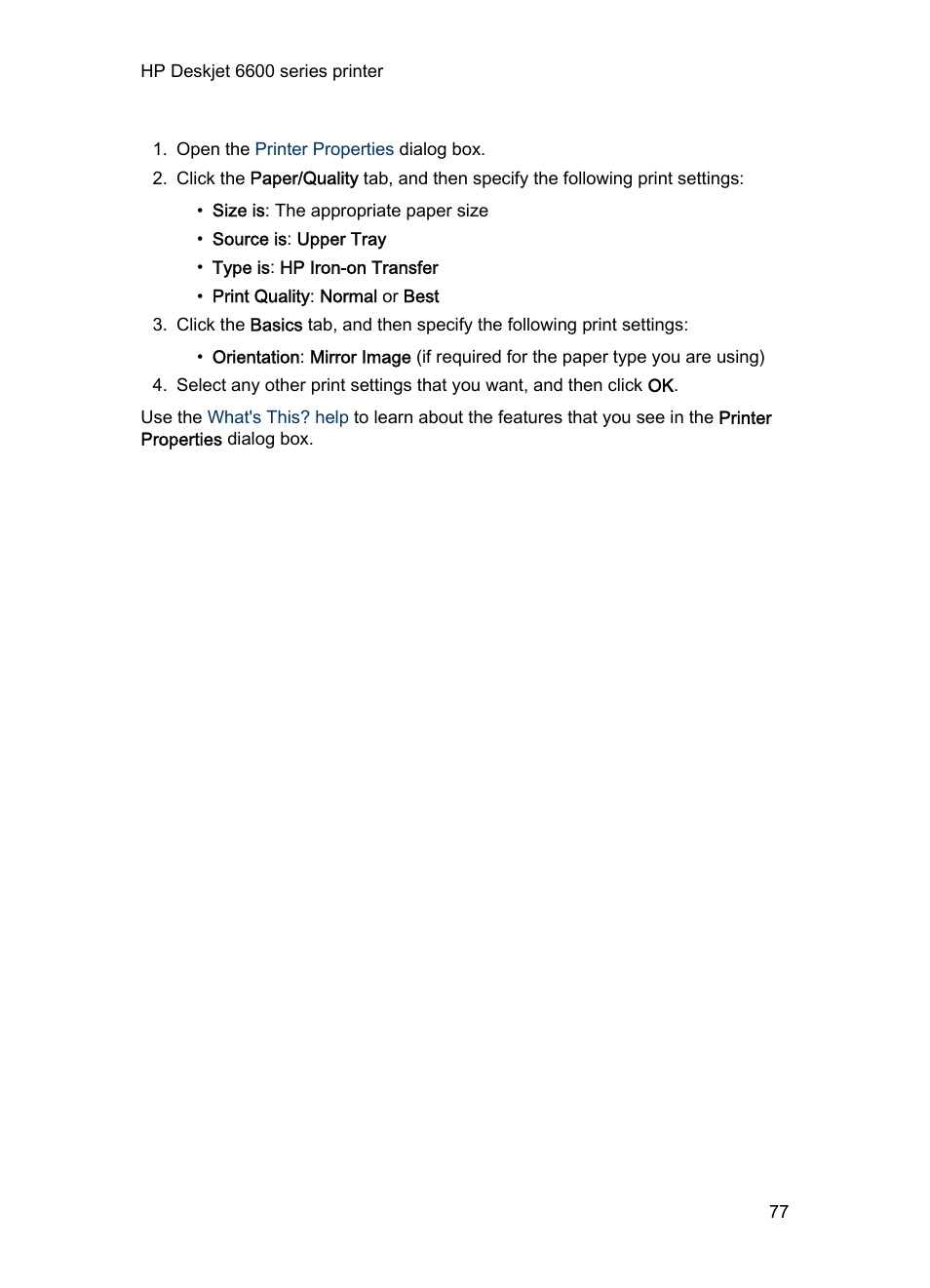 HP Deskjet 6620 Color Inkjet Printer User Manual | Page 77 / 169