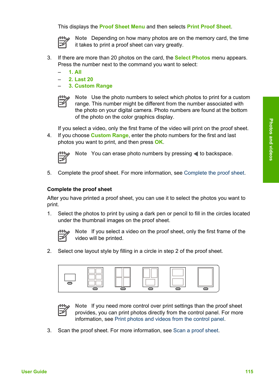 Complete the proof sheet, Scan a proof sheet | HP Photosmart 3310 All-in-One Printer User Manual | Page 118 / 212