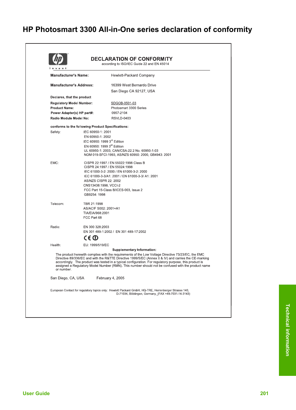 HP Photosmart 3310 All-in-One Printer User Manual | Page 204 / 212