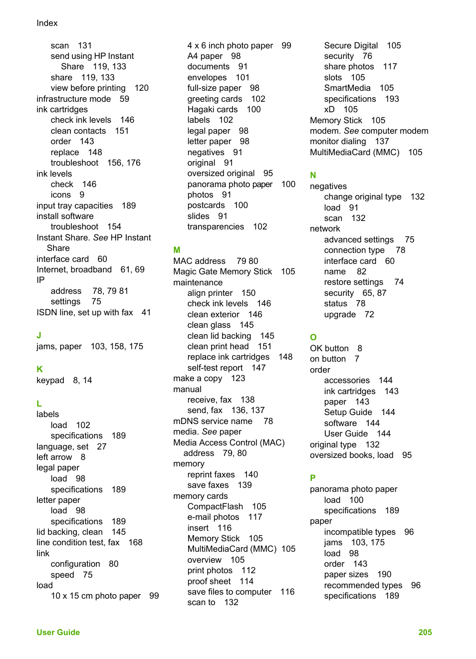 HP Photosmart 3310 All-in-One Printer User Manual | Page 208 / 212