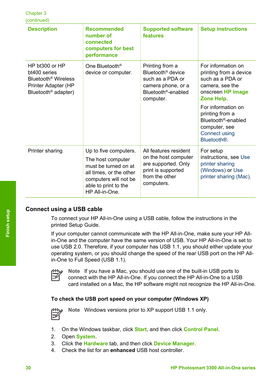 Connect using a usb cable | HP Photosmart 3310 All-in-One Printer User Manual | Page 33 / 212
