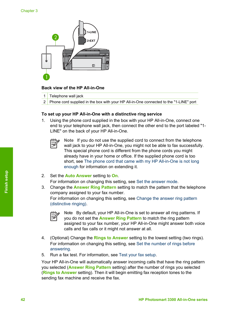 Case e: shared voice/fax line | HP Photosmart 3310 All-in-One Printer User Manual | Page 45 / 212