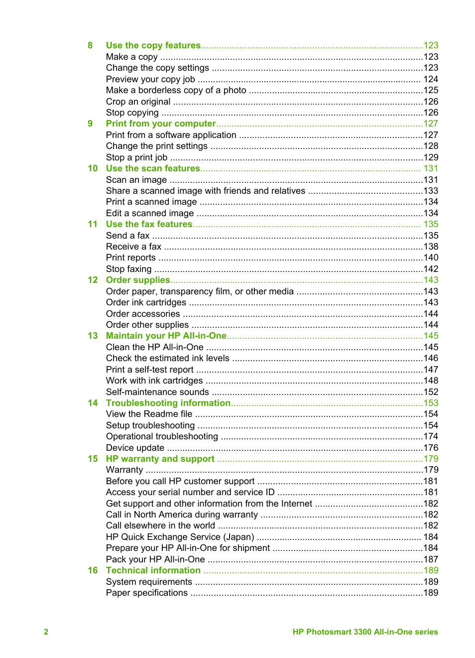 HP Photosmart 3310 All-in-One Printer User Manual | Page 5 / 212