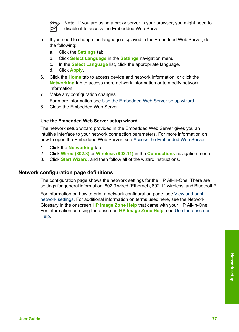 Use the embedded web server setup wizard, Subnet mask, see | HP Photosmart 3310 All-in-One Printer User Manual | Page 80 / 212