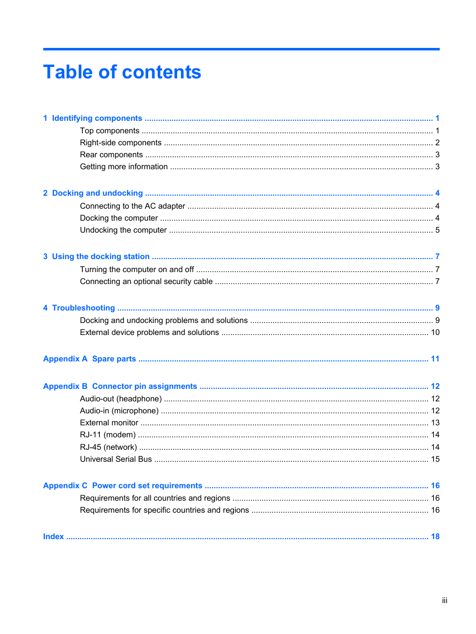 HP EliteBook 2540p Notebook PC User Manual | Page 3 / 23