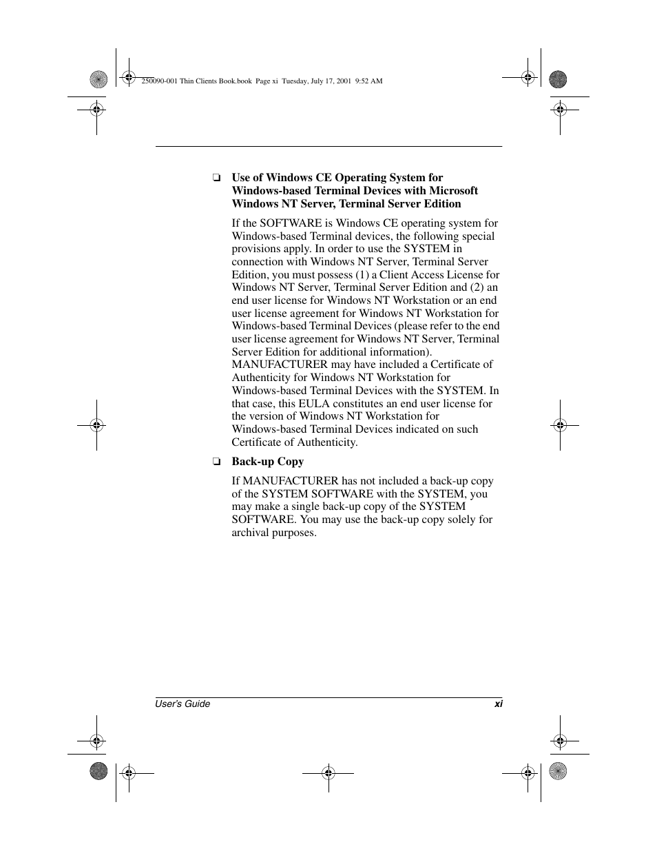 HP Compaq t1000 Terminal Thin Client PC series User Manual | Page 11 / 58