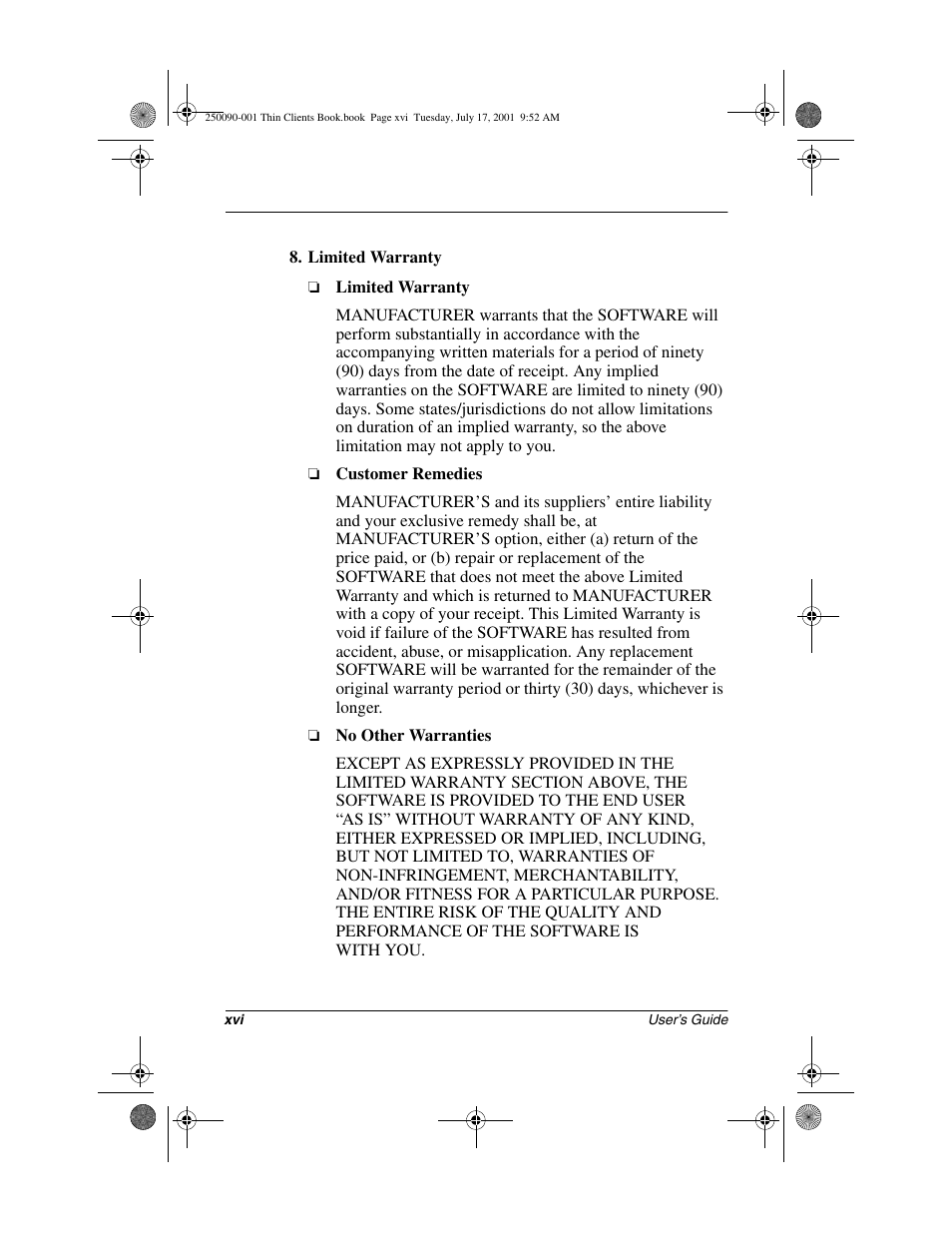 HP Compaq t1000 Terminal Thin Client PC series User Manual | Page 16 / 58