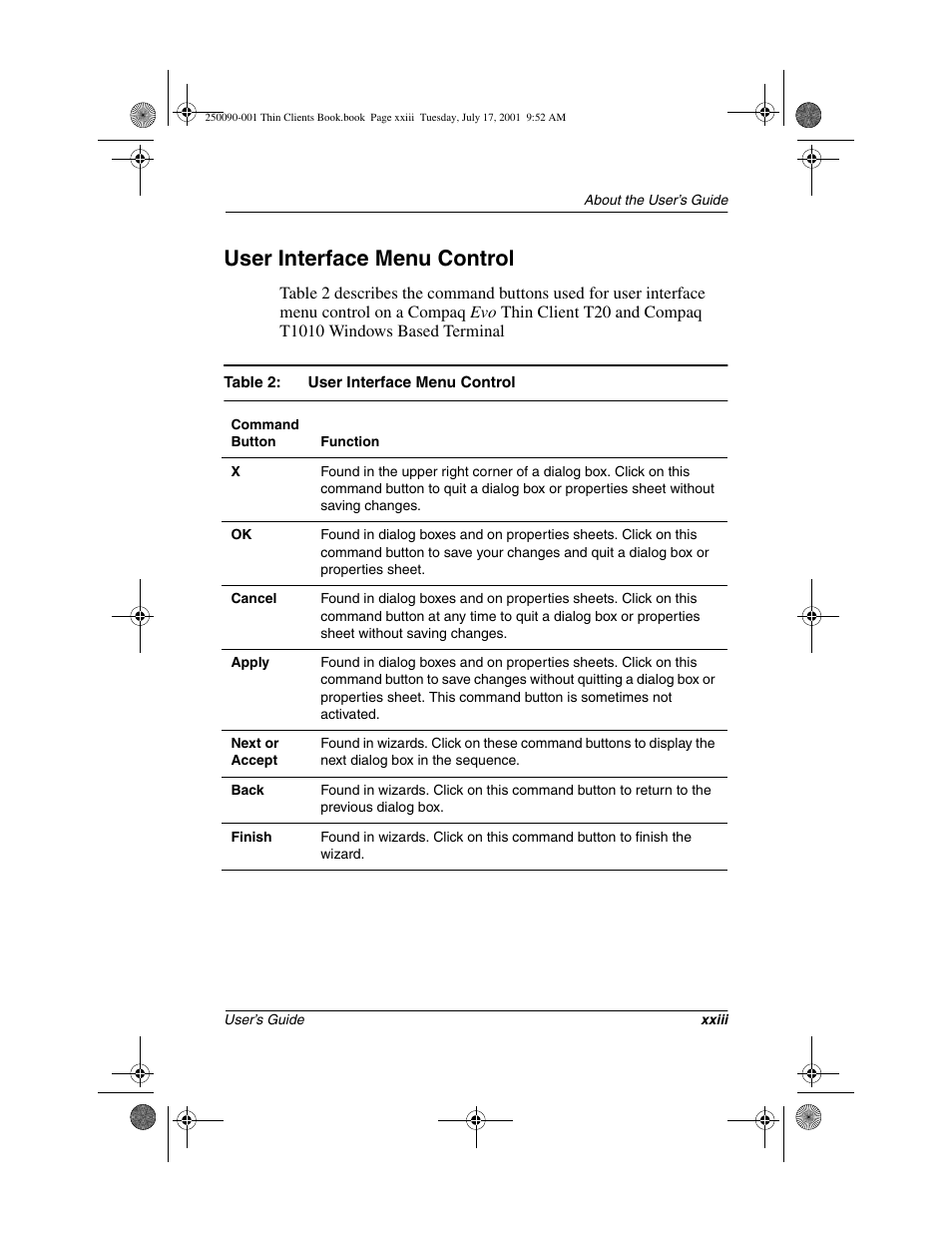 User interface menu control | HP Compaq t1000 Terminal Thin Client PC series User Manual | Page 22 / 58