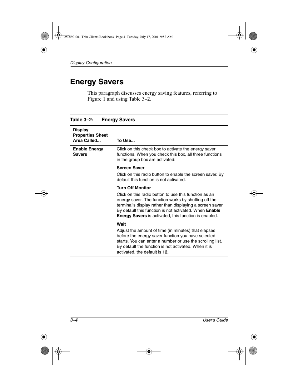 Energy savers, Energy savers –4 | HP Compaq t1000 Terminal Thin Client PC series User Manual | Page 38 / 58
