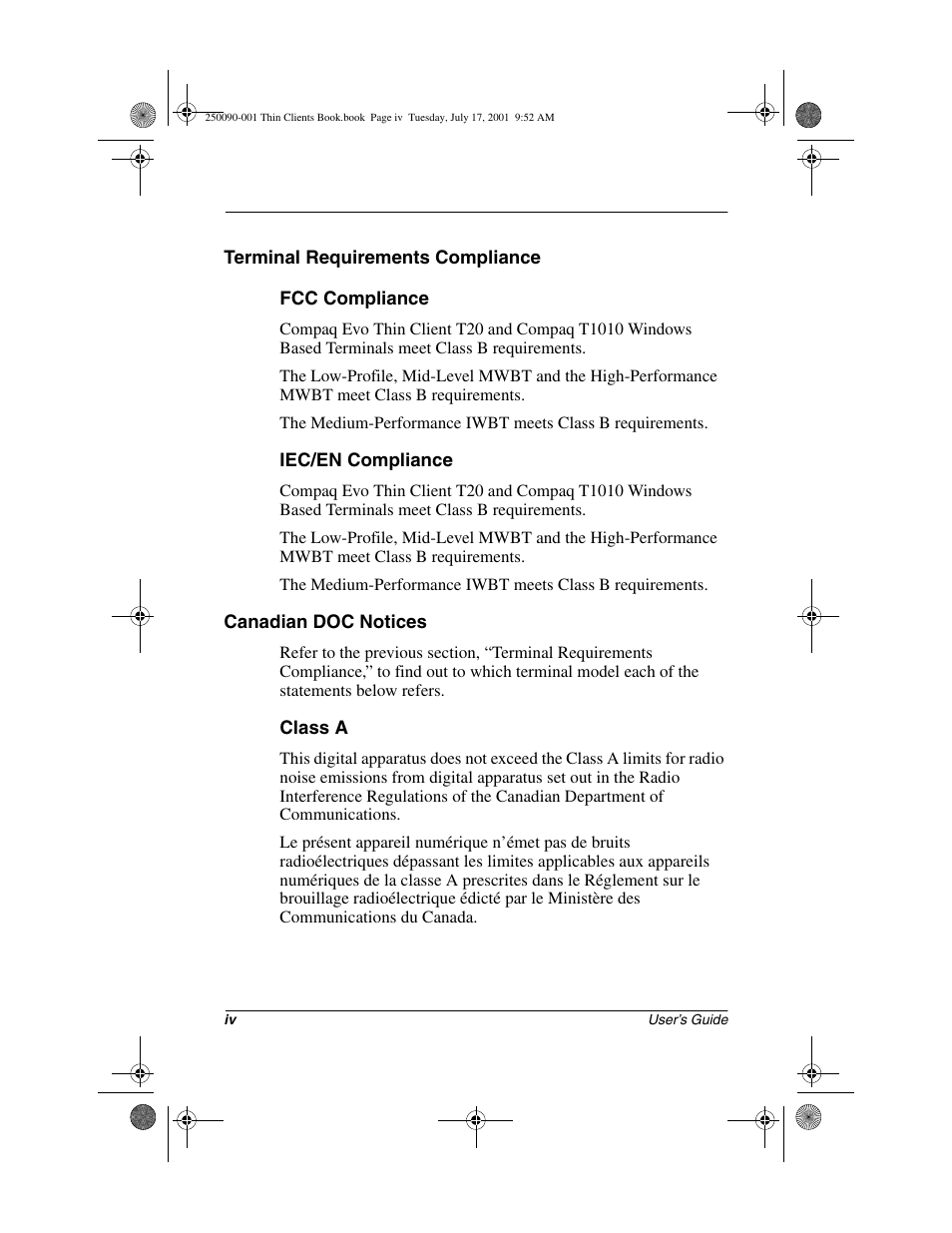 HP Compaq t1000 Terminal Thin Client PC series User Manual | Page 4 / 58