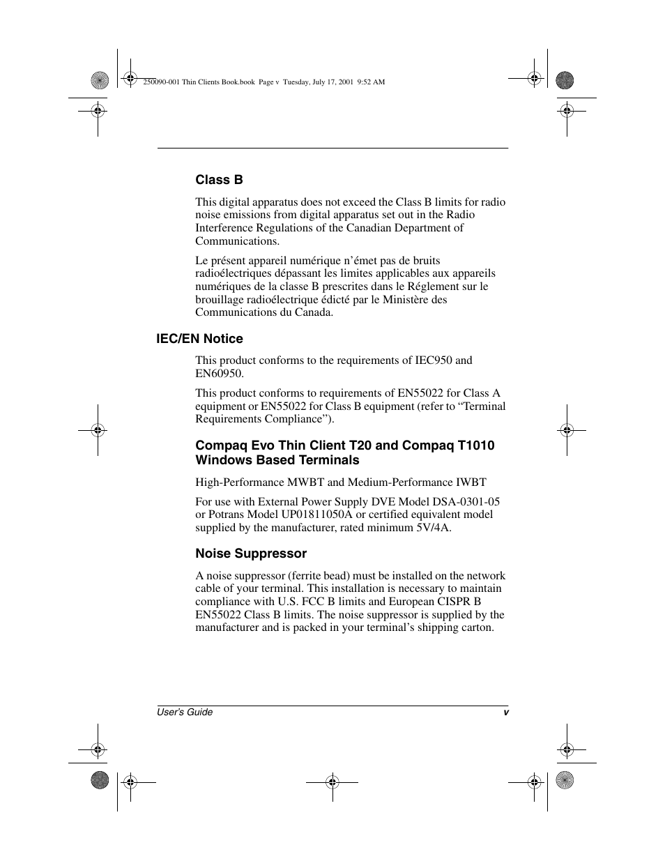 HP Compaq t1000 Terminal Thin Client PC series User Manual | Page 5 / 58