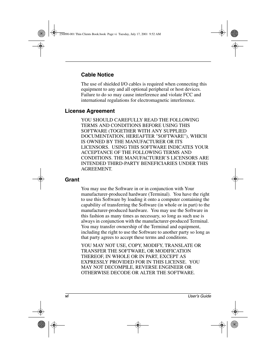 HP Compaq t1000 Terminal Thin Client PC series User Manual | Page 6 / 58