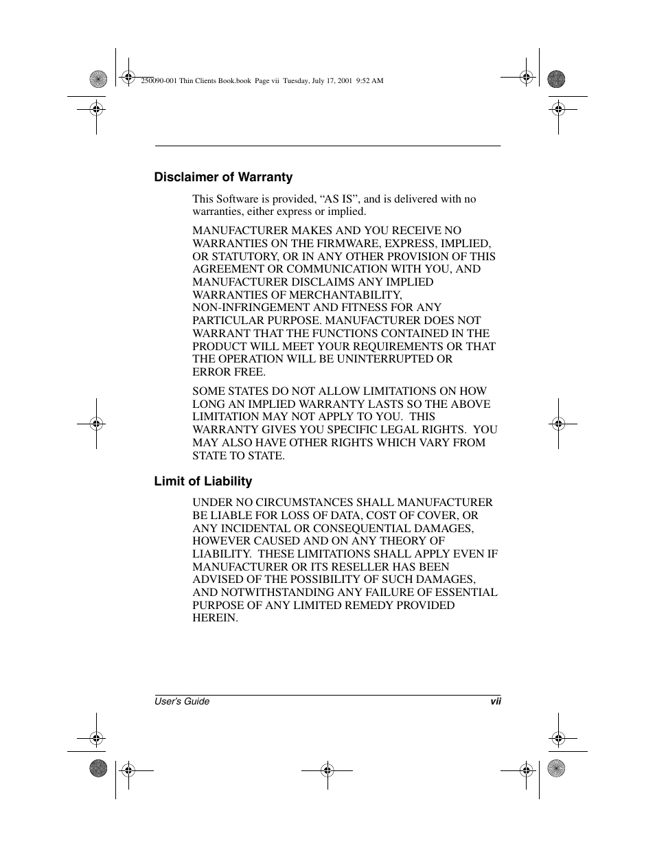 HP Compaq t1000 Terminal Thin Client PC series User Manual | Page 7 / 58
